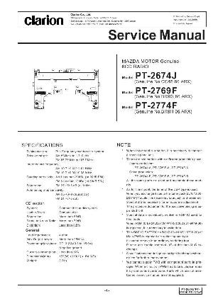 Сервисная инструкция Clarion PT-2674J, 2769F, 2774F ― Manual-Shop.ru