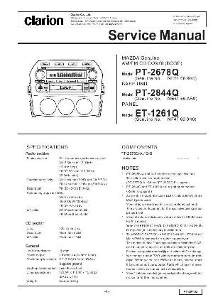 Сервисная инструкция Clarion PT-2678Q, 2844Q ― Manual-Shop.ru