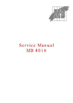 Сервисная инструкция MB 4016 ― Manual-Shop.ru