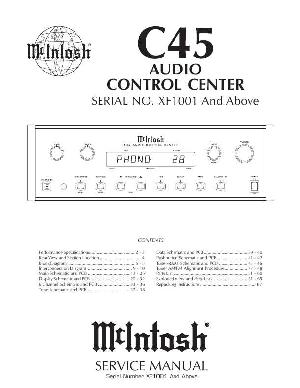 Сервисная инструкция McIntosh C45 ― Manual-Shop.ru