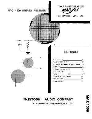 Сервисная инструкция McIntosh MAC1500 ― Manual-Shop.ru