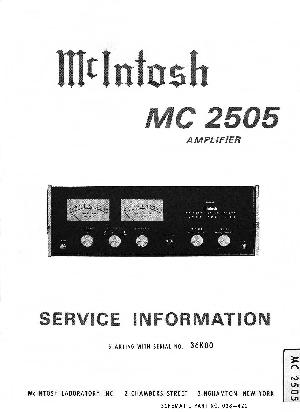 Сервисная инструкция McIntosh MC2505 ― Manual-Shop.ru