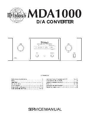 Service manual McIntosh MDA1000 ― Manual-Shop.ru