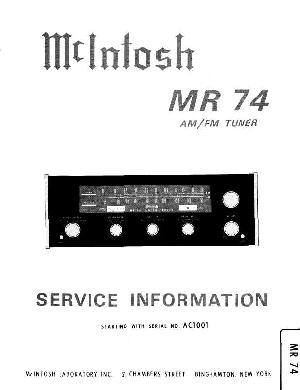 Service manual McIntosh MR74 ― Manual-Shop.ru