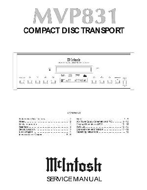 Сервисная инструкция McIntosh MVP831 ― Manual-Shop.ru