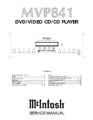 Сервисная инструкция McIntosh MVP841 ― Manual-Shop.ru