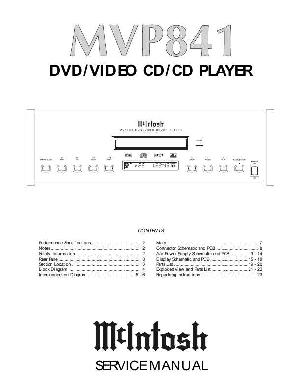 Сервисная инструкция McIntosh MVP841 ― Manual-Shop.ru