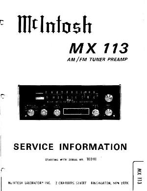 Service manual McIntosh MX113 ― Manual-Shop.ru