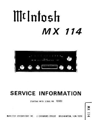 Сервисная инструкция McIntosh MX114 ― Manual-Shop.ru