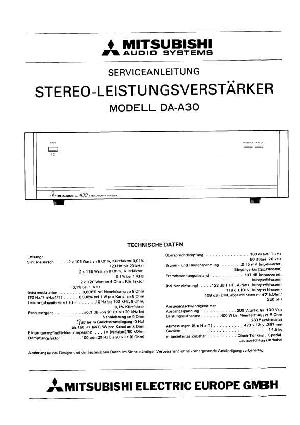 Сервисная инструкция Mitsubishi DA-A30 ― Manual-Shop.ru