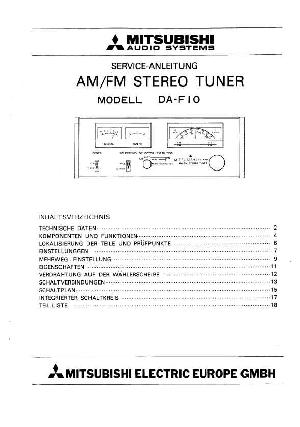 Сервисная инструкция MITSUBISHI DA-F10 ― Manual-Shop.ru