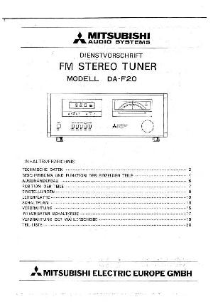 Service manual Mitsubishi DA-F20 ― Manual-Shop.ru