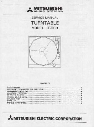 Сервисная инструкция Mitsubishi LT-603 ― Manual-Shop.ru