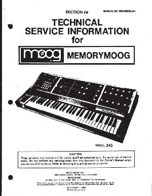 Сервисная инструкция Moog MEMORYMOOG 345  ― Manual-Shop.ru