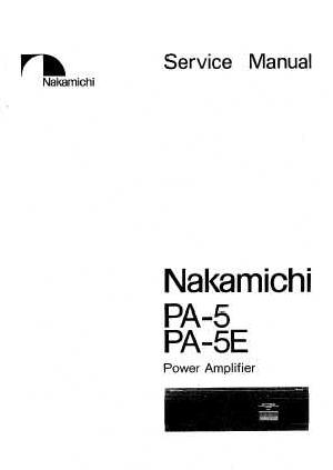 Service manual Nakamichi PA-5, PA-5E ― Manual-Shop.ru