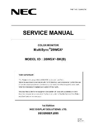 Service manual NEC 20WGX2 MULTISYNC ― Manual-Shop.ru