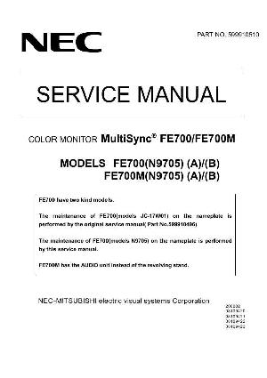 Сервисная инструкция NEC FE700 ― Manual-Shop.ru