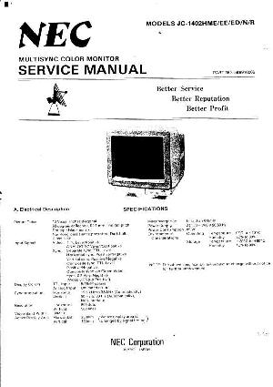 Сервисная инструкция NEC JC-1402EE ― Manual-Shop.ru