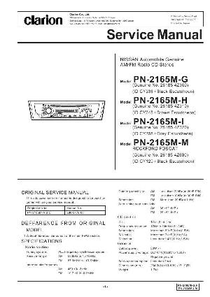 Сервисная инструкция Clarion PN-2165M ― Manual-Shop.ru