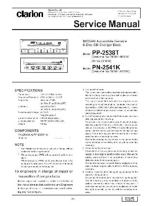 Сервисная инструкция Clarion PN-2538T, 2541K ― Manual-Shop.ru