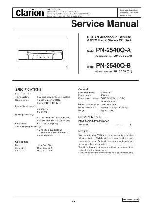 Сервисная инструкция Clarion PN-2540Q ― Manual-Shop.ru