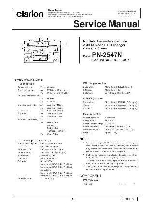 Сервисная инструкция Clarion PN-2547N ― Manual-Shop.ru