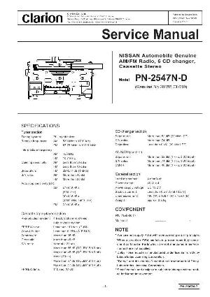 Сервисная инструкция Clarion PN-2547ND ― Manual-Shop.ru