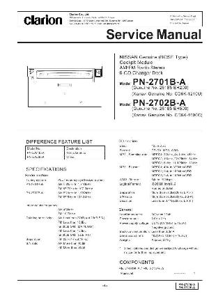 Сервисная инструкция Clarion PN-2701B, 2702B ― Manual-Shop.ru