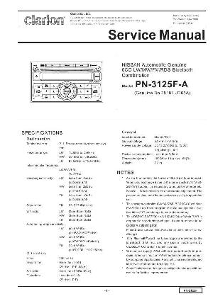 Сервисная инструкция Clarion PN-3125F ― Manual-Shop.ru