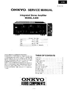 Сервисная инструкция Onkyo A-809 ― Manual-Shop.ru