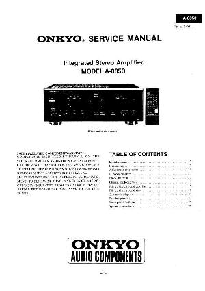 Сервисная инструкция Onkyo A-8850 ― Manual-Shop.ru