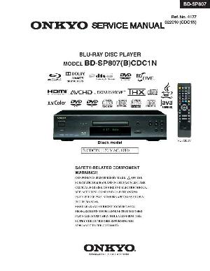 Сервисная инструкция Onkyo BD-SP807 ― Manual-Shop.ru