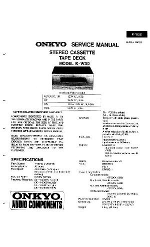 Сервисная инструкция Onkyo K-W30 ― Manual-Shop.ru
