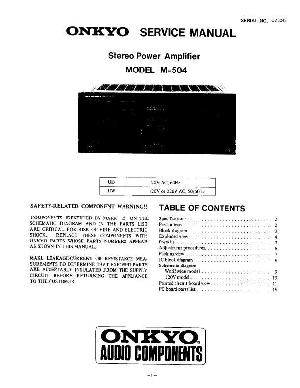 Сервисная инструкция Onkyo M-504 ― Manual-Shop.ru