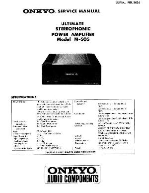 Сервисная инструкция Onkyo M-505 ― Manual-Shop.ru