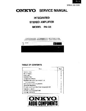 Сервисная инструкция Onkyo PA-33 ― Manual-Shop.ru