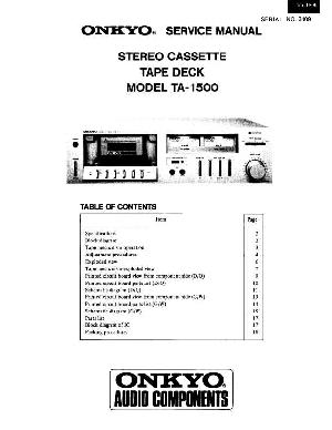Сервисная инструкция Onkyo TA-1500 ― Manual-Shop.ru