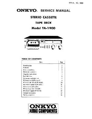 Сервисная инструкция Onkyo TA-1900 ― Manual-Shop.ru