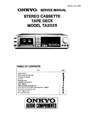 Сервисная инструкция Onkyo TA-2025 ― Manual-Shop.ru