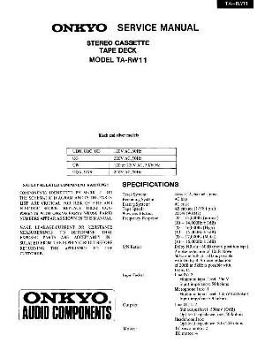 Сервисная инструкция Onkyo TA-RW11 ― Manual-Shop.ru