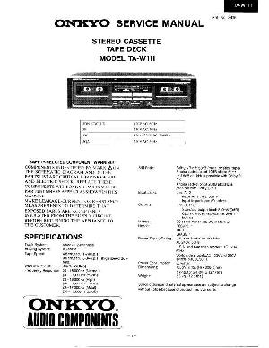 Сервисная инструкция Onkyo TA-W111 ― Manual-Shop.ru