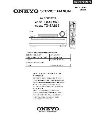 Сервисная инструкция Onkyo TX-SR876 ― Manual-Shop.ru