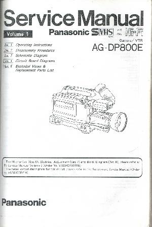 Сервисная инструкция Panasonic AG-DP800E VOL.1 ― Manual-Shop.ru