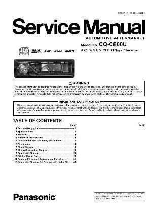 Сервисная инструкция Panasonic CQ-C800U ― Manual-Shop.ru