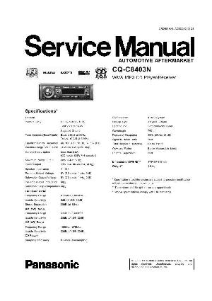 Сервисная инструкция Panasonic CQ-C8403N ― Manual-Shop.ru