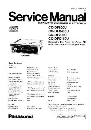 Сервисная инструкция Panasonic CQ-DF200U, CQ-DF600U, CQ-DFX150U, CQ-DFX400U ― Manual-Shop.ru