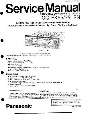 Сервисная инструкция Panasonic CQ-FX35LEN, CQ-FX55 ― Manual-Shop.ru