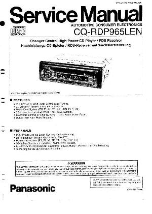 Service manual Panasonic CQ-RDP965LEN ― Manual-Shop.ru