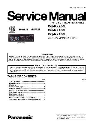 Service manual Panasonic CQ-RX100L, CQ-RX100U, CQ-RX200U ― Manual-Shop.ru
