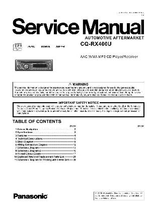 Сервисная инструкция Panasonic CQ-RX400U ― Manual-Shop.ru